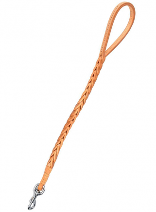 Double braided leather leash 75 cm - 1