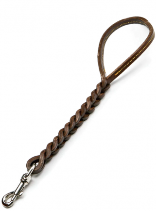 Leash in woven leather 60 cm