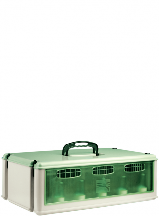 5-place corrugated transport box with lid