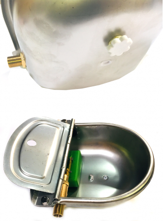 stainless steel trough with brass valve - 4