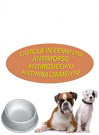 Ciotola in Cemento antimorso antirosicchio lt.1,25 - 2